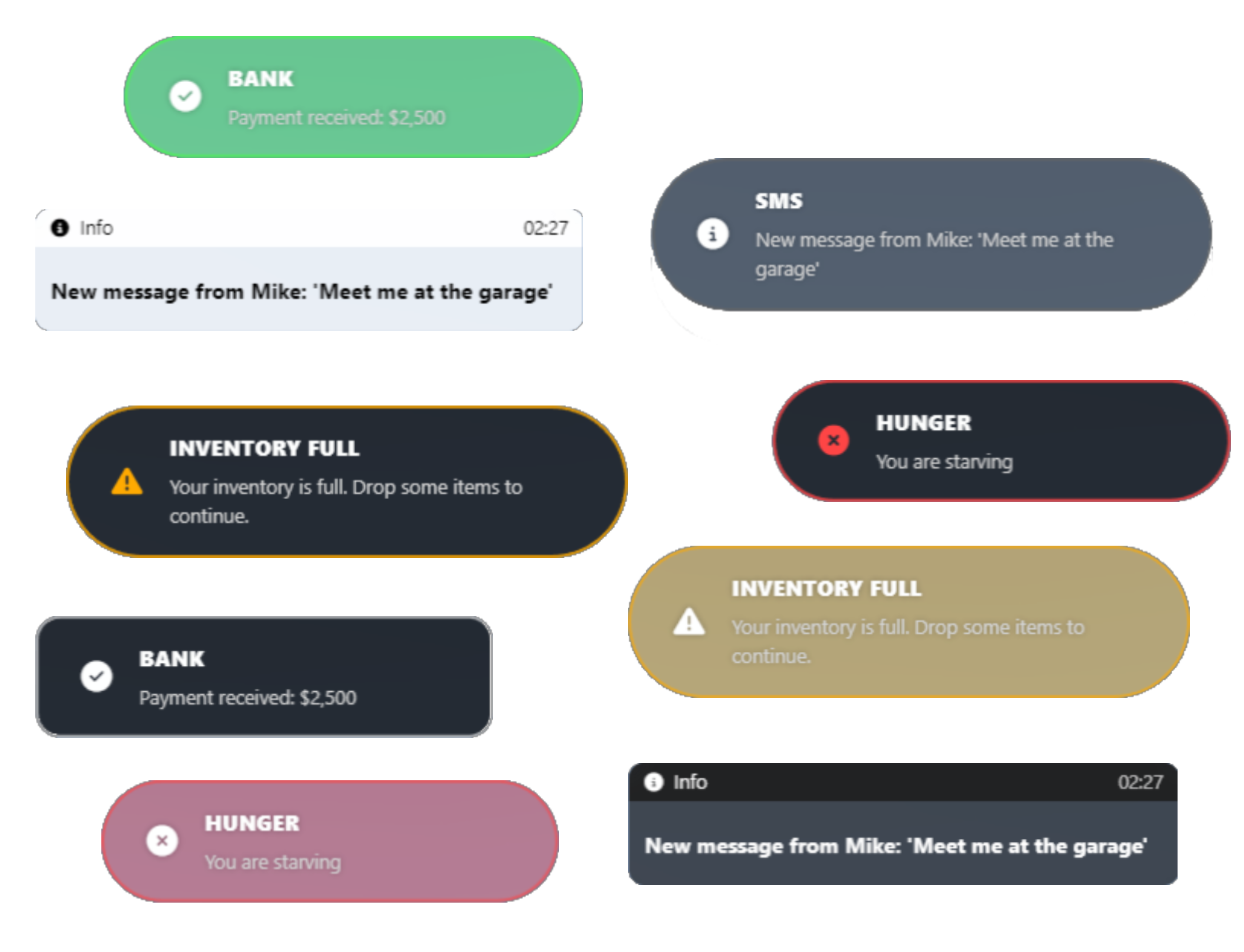 Notification examples